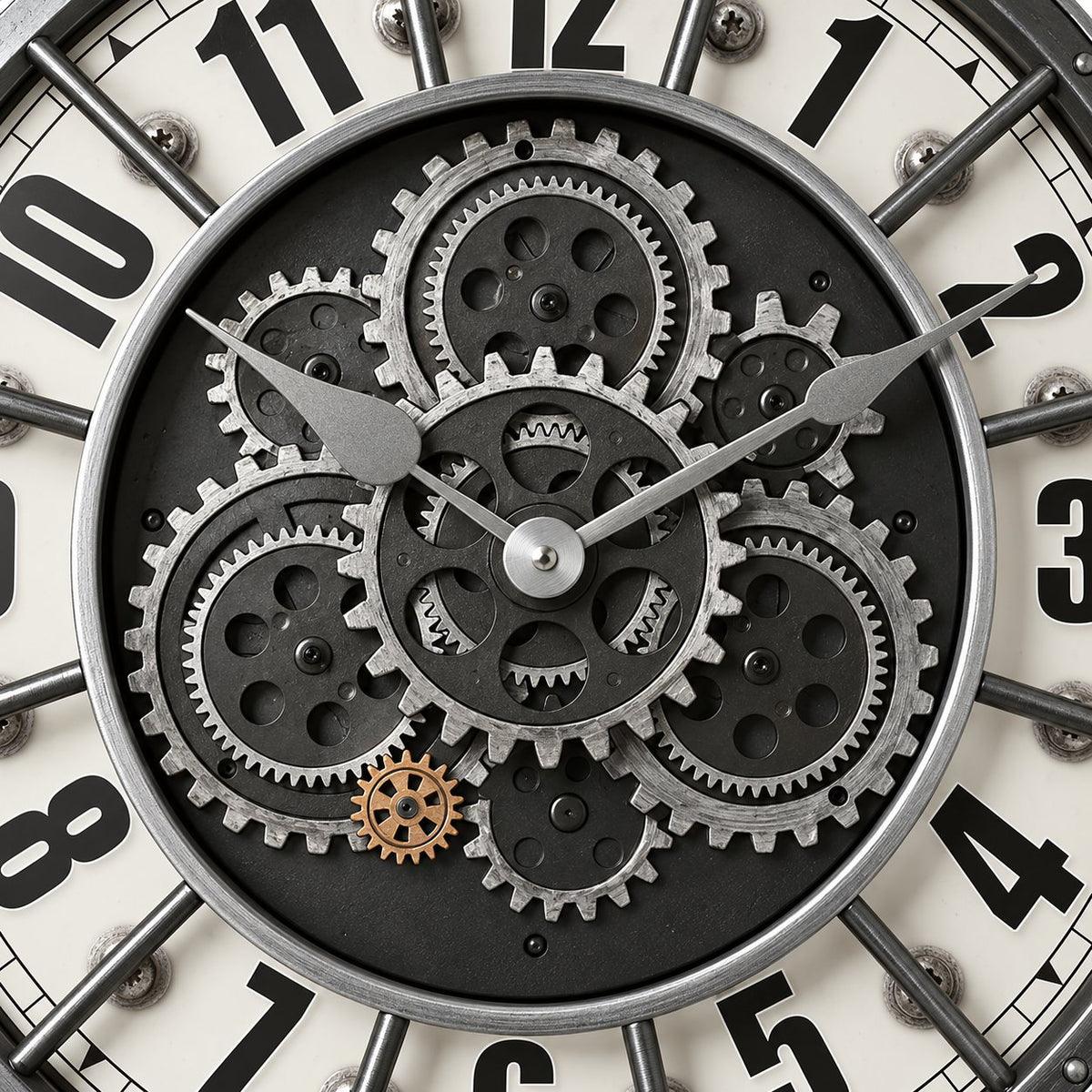 Grande Horloge Murale Industrielle Engrenage 5