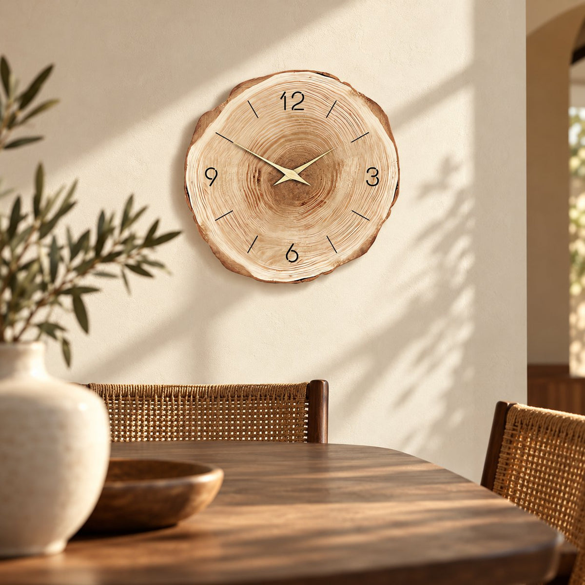 Horloge Murale Bois Moderne Silencieuse 3