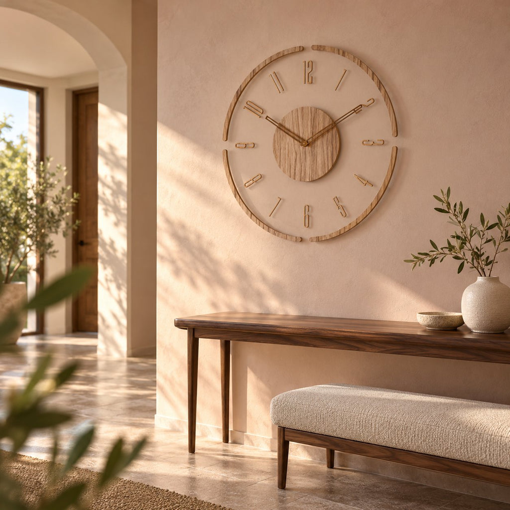 Horloge Murale Bois Scandinave Silencieuse 2