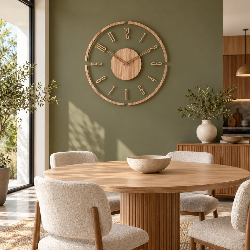 Horloge Murale Bois Scandinave Silencieuse 3