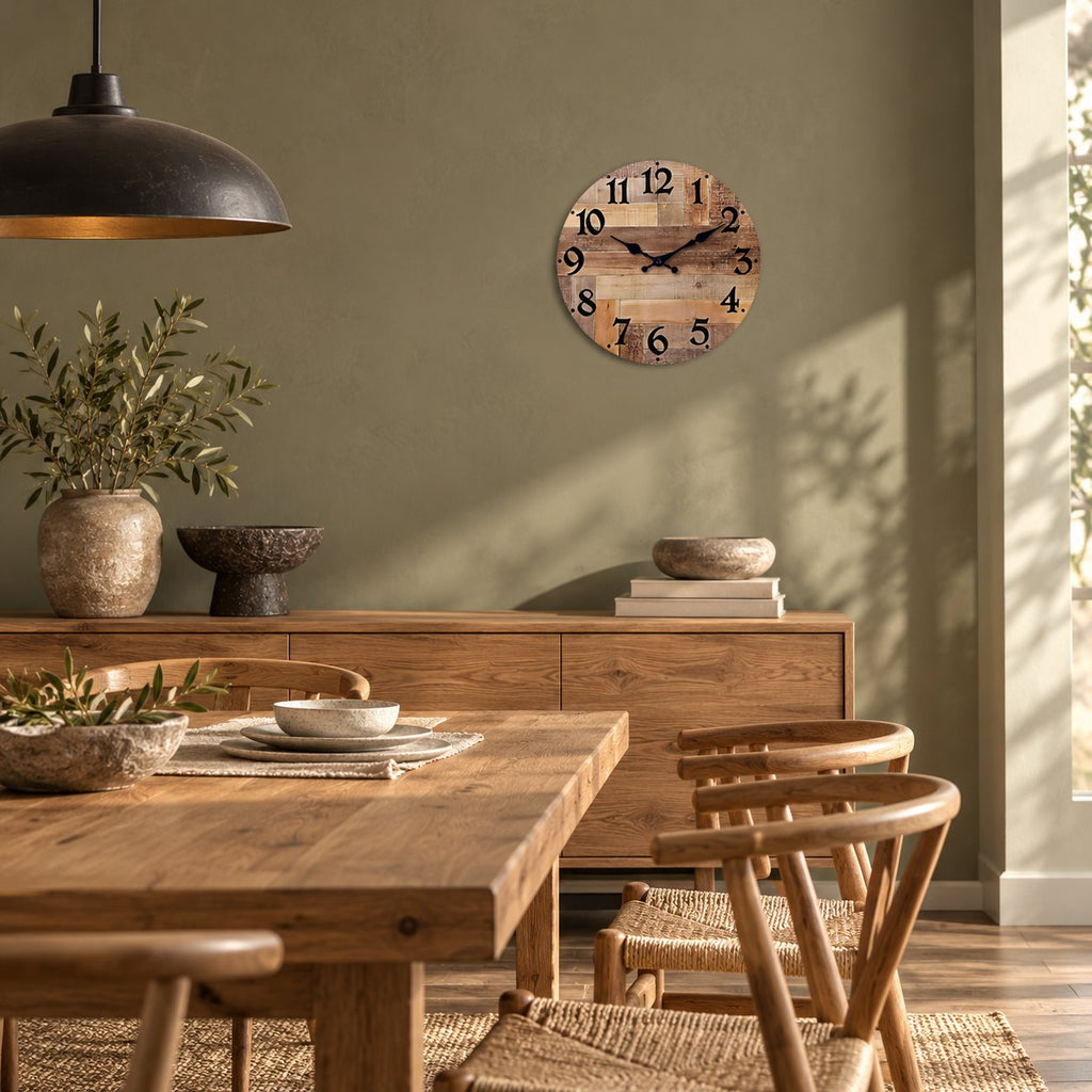 Horloge Murale Bois Vintage Silencieuse 2