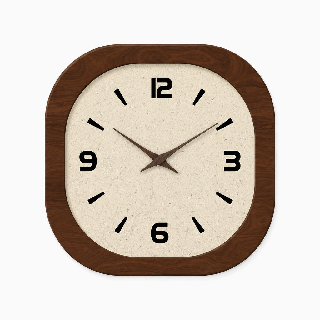 Horloge Murale Carrée Vintage Bois 1
