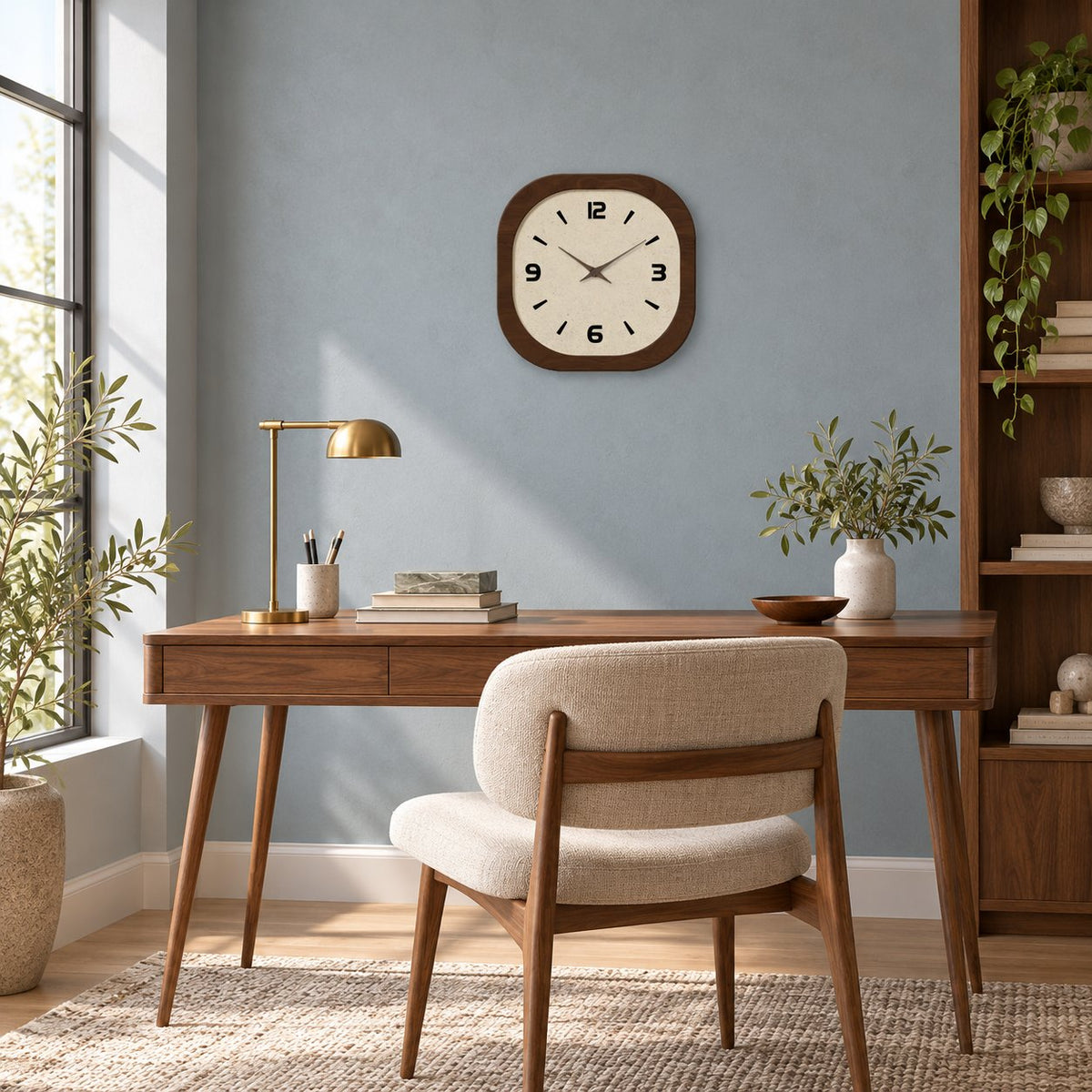 Horloge Murale Carrée Vintage Bois 3