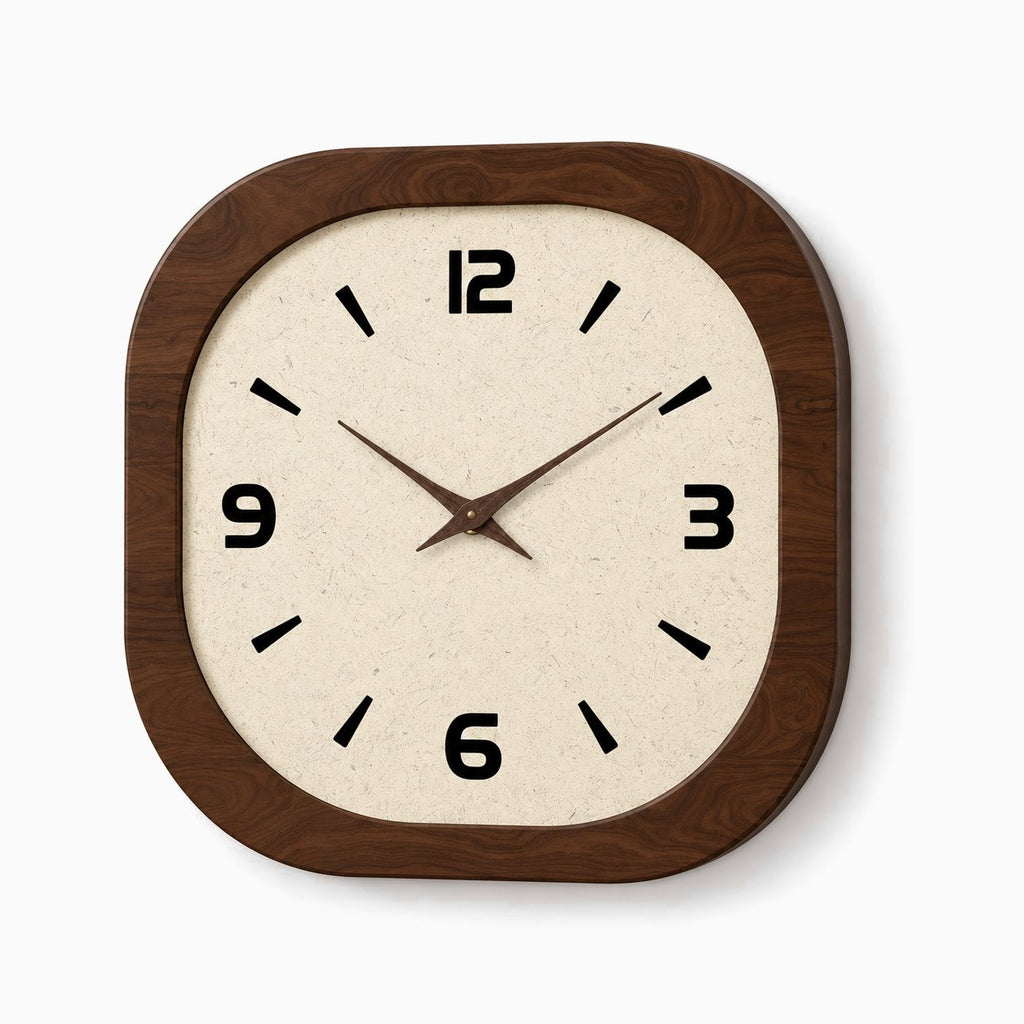 Horloge Murale Carrée Vintage Bois 4