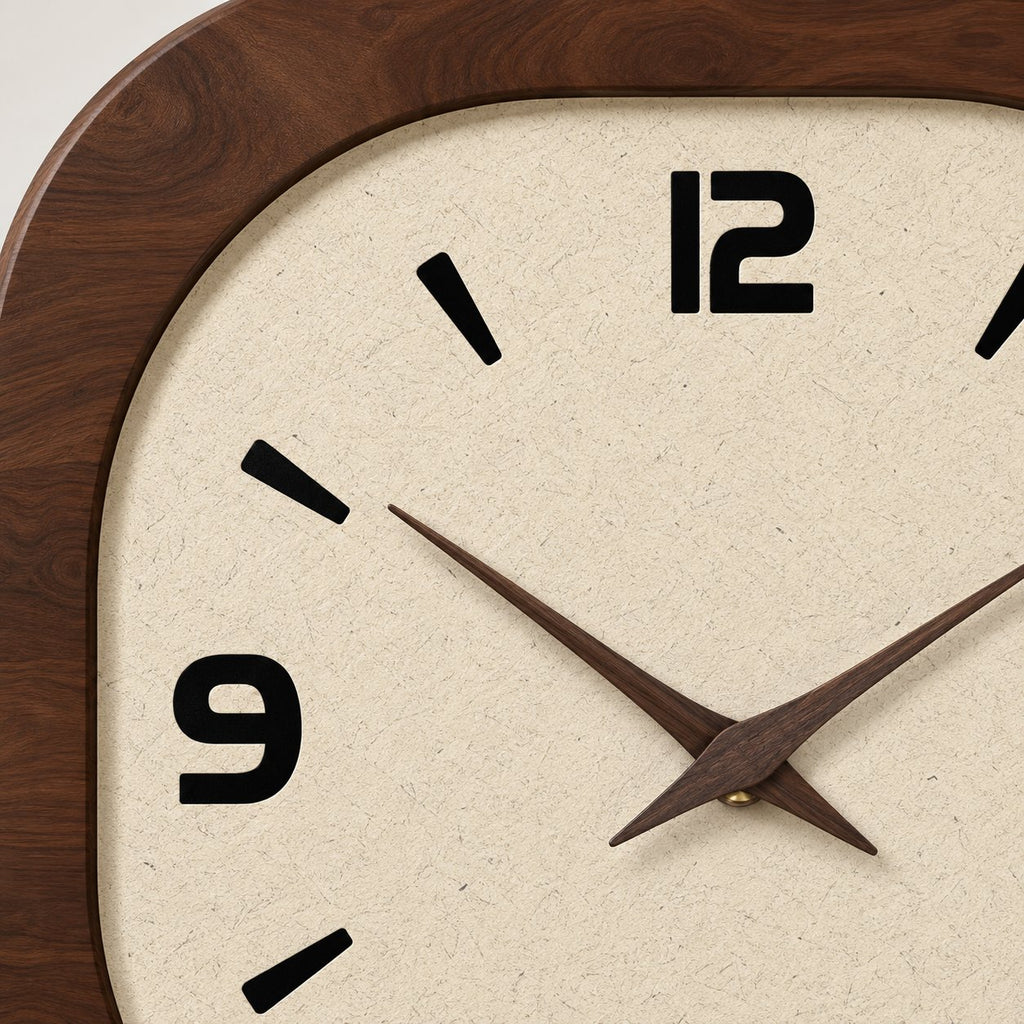 Horloge Murale Carrée Vintage Bois 5