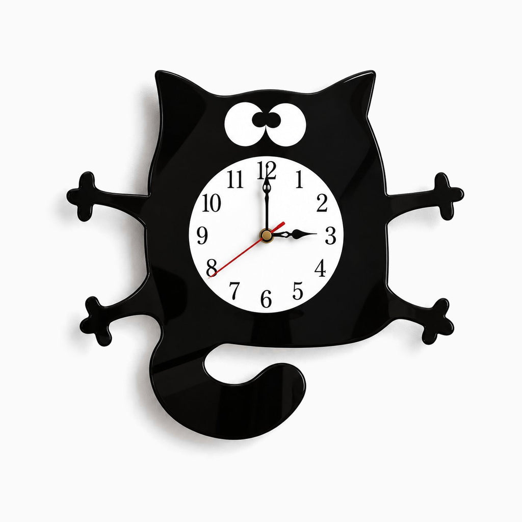 Horloge Murale Chat Noir Moderne 1