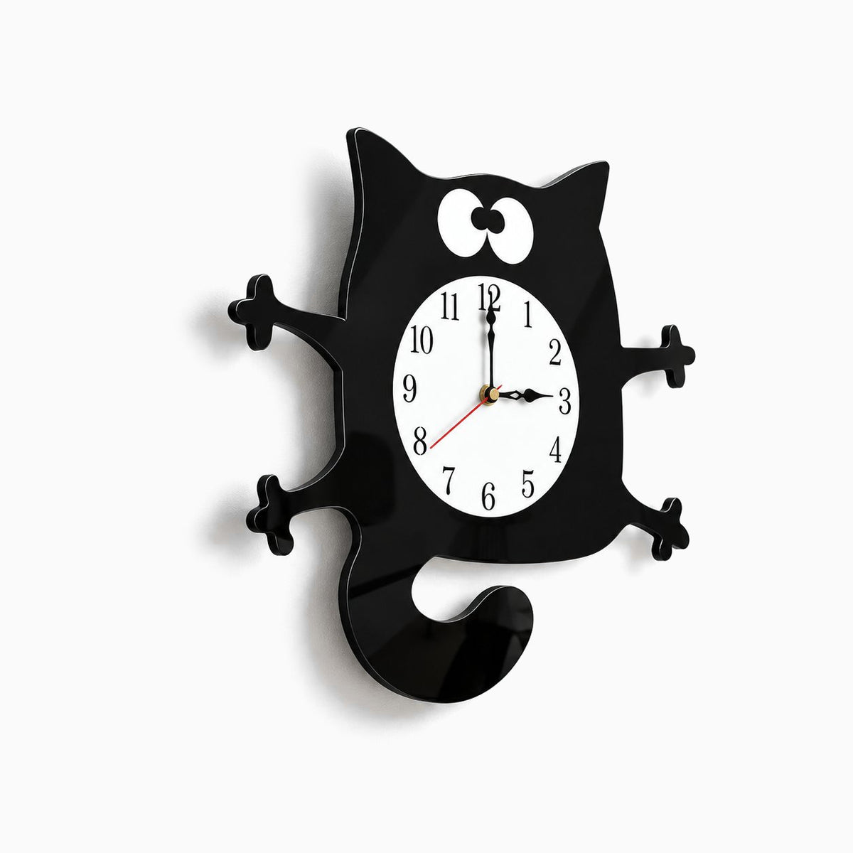 Horloge Murale Chat Noir Moderne 4