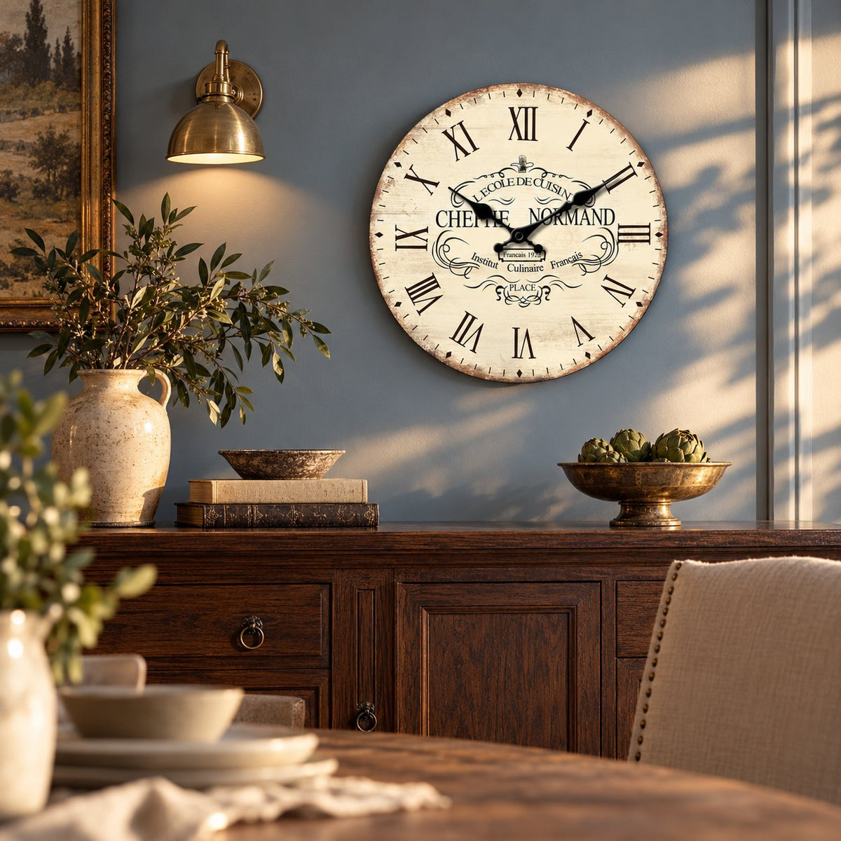 Horloge Murale Cuisine Bois Vintage 3