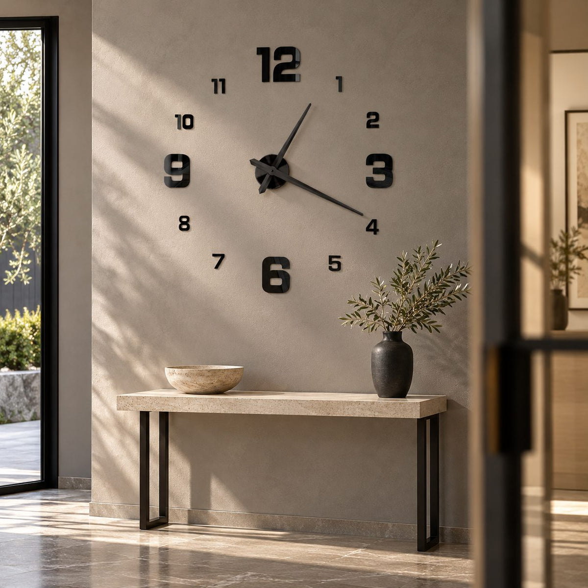 Horloge Murale Géante Miroir 3D 3