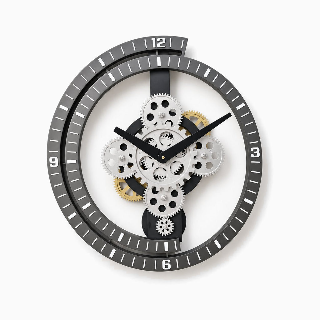 Horloge Murale Industrielle Engrenage Silencieuse 1