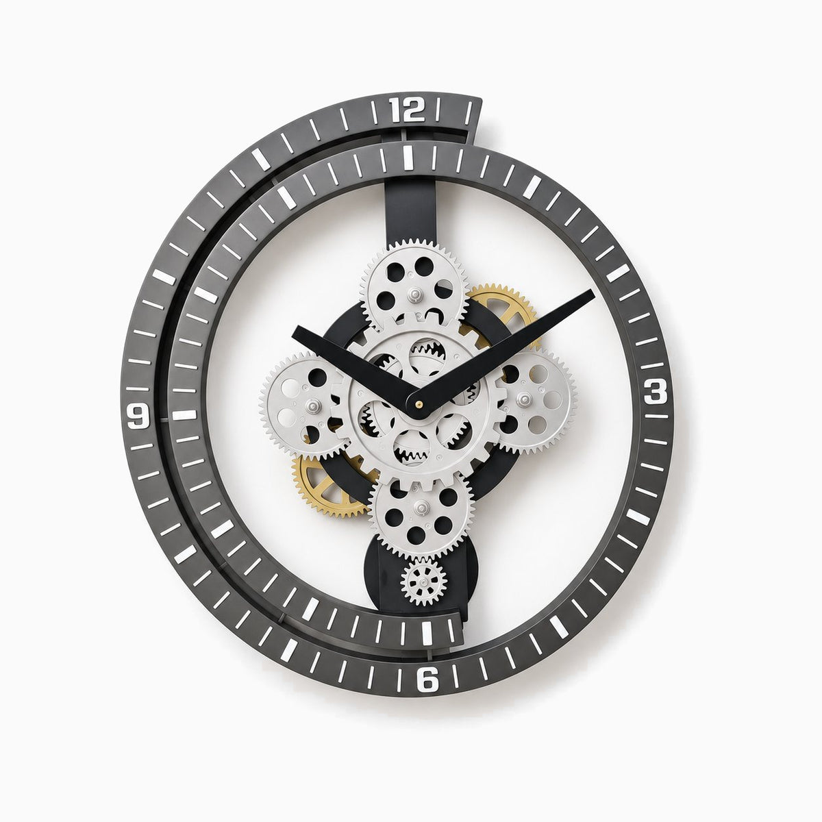 Horloge Murale Industrielle Engrenage Silencieuse 1