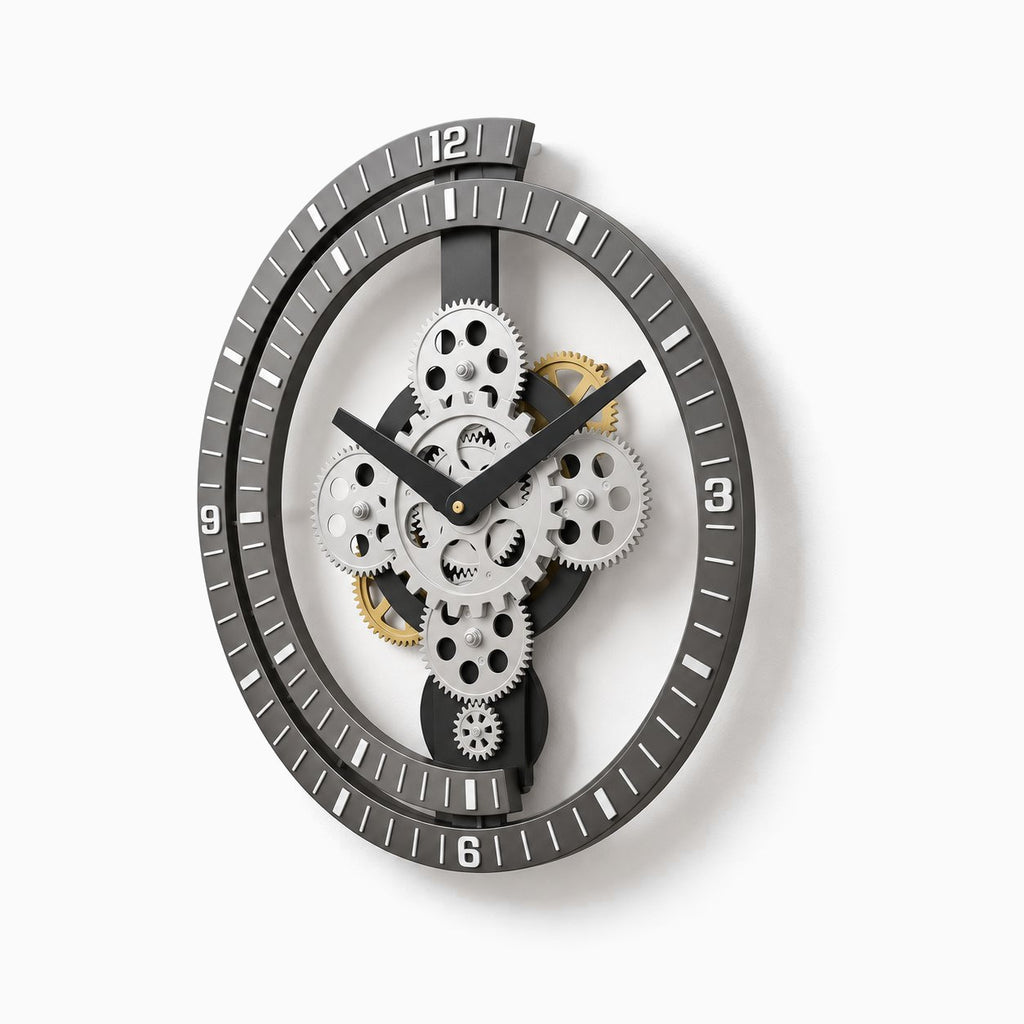 Horloge Murale Industrielle Engrenage Silencieuse 4