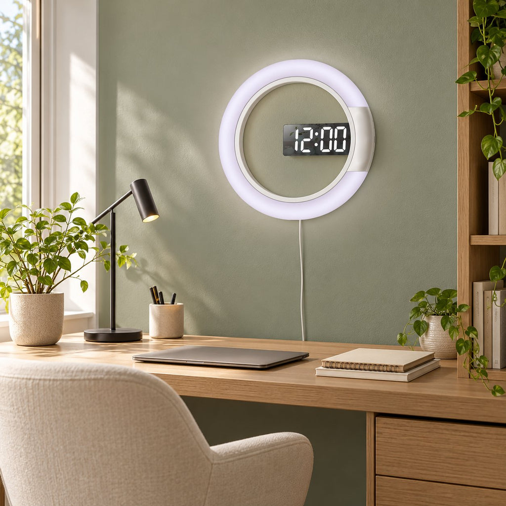 Horloge Murale LED Miroir Lumineuse 2