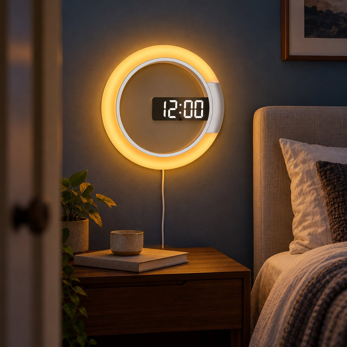 Horloge Murale LED Miroir Lumineuse 3