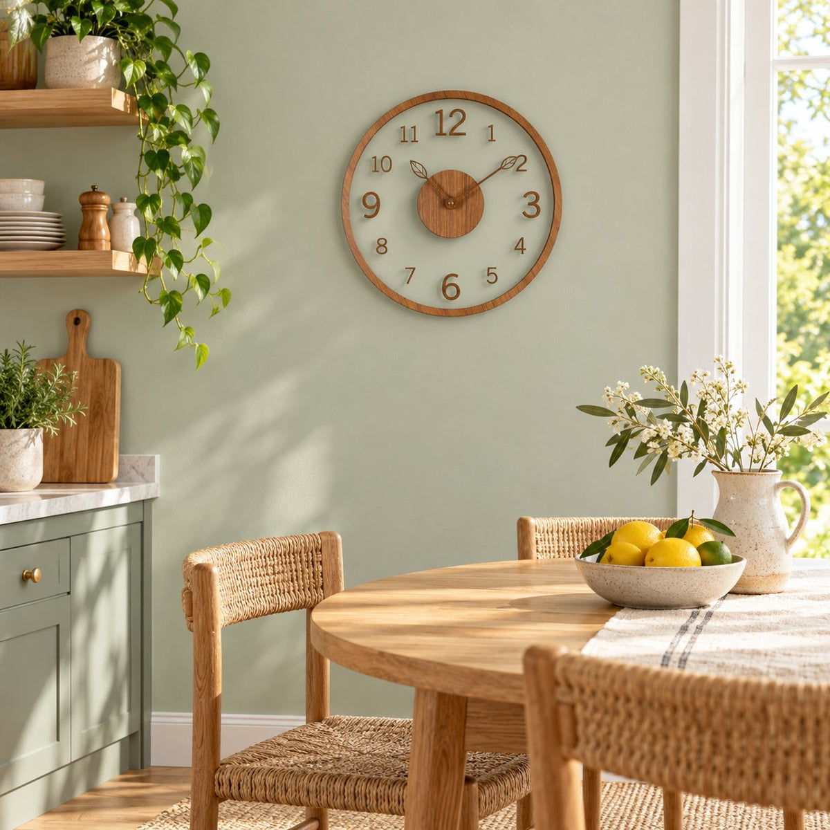 Horloge Murale Minimaliste Bois Silencieuse 3