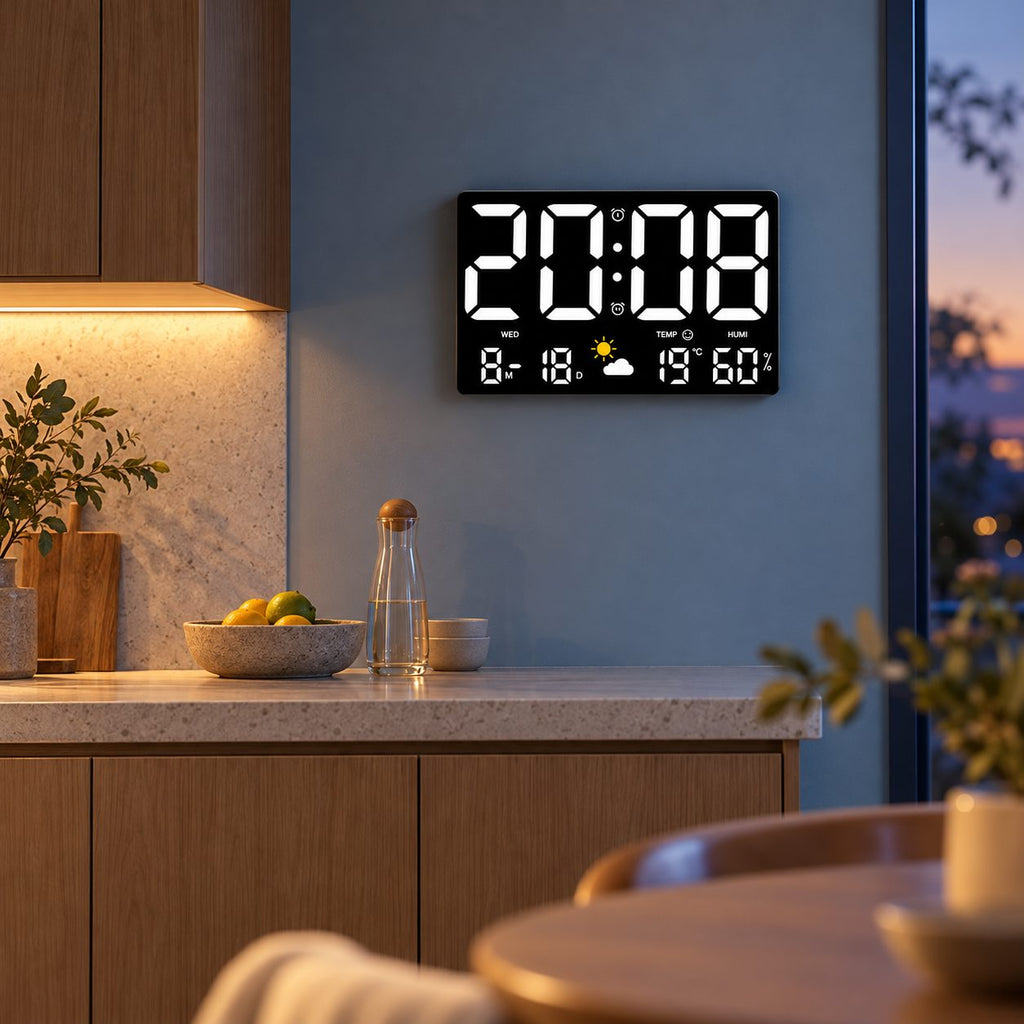 Horloge Murale Numérique LED Réveil 2