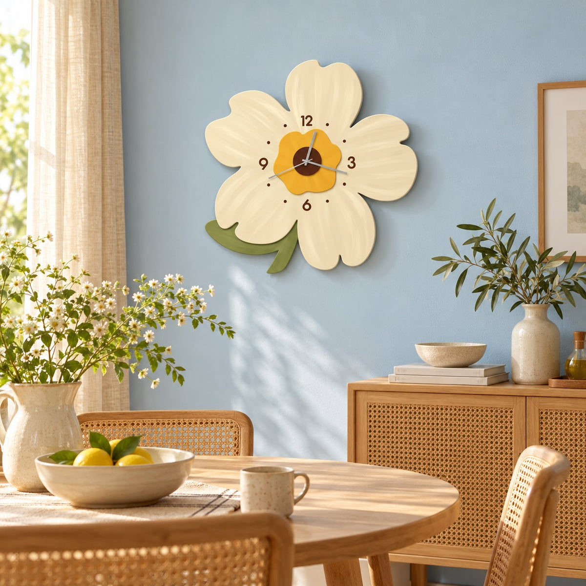 Horloge Murale Silencieuse Fleur 3