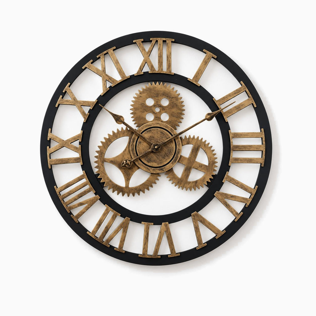 Horloge Murale Vintage Engrenage Silencieuse 1