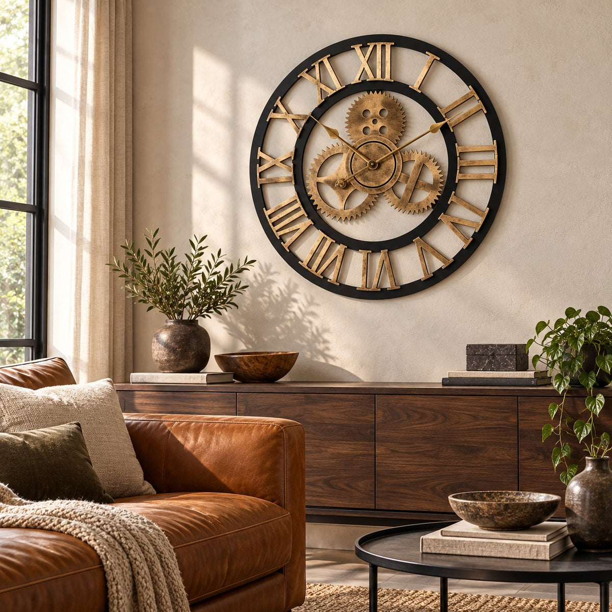 Horloge Murale Vintage Engrenage Silencieuse 3